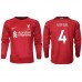 Cheap Liverpool Virgil van Dijk #4 Home Football Shirt 2022-23 Long Sleeve